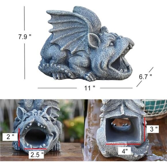 Gargoyle Gutter Guardian Downspout Statue Garden Decorative Downspout - Picture 2 of 7